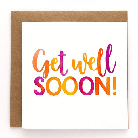 Colourful get well soon card